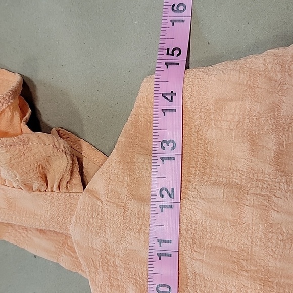 Hashtag Size S Salmon Colored Textured Ruffle Strap Halter Top, NEW with Tag - Picture 6 of 10
